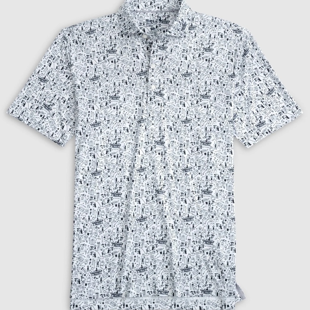 Johnnie-O Hoop There It Is Performance Jersey Polo NWT